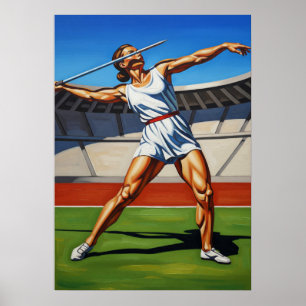 Affiche L'ATHLÈTE AU JAVELOT (Athlète Javelin) - Origi