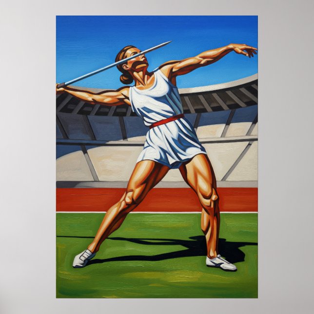 Affiche L'ATHLÈTE AU JAVELOT (Athlète Javelin) - Origi (Devant)