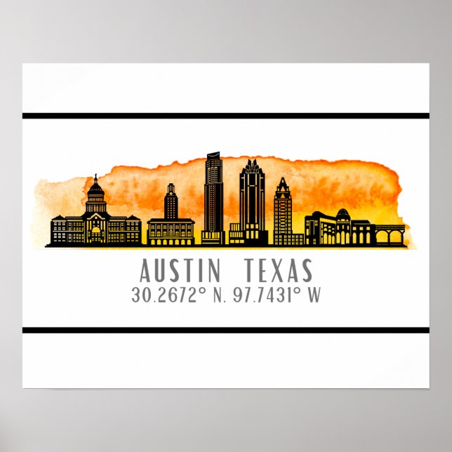 Affiche Latitude Austin Skyline (Devant)