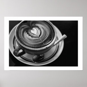 Affiche Latte noire et blanche