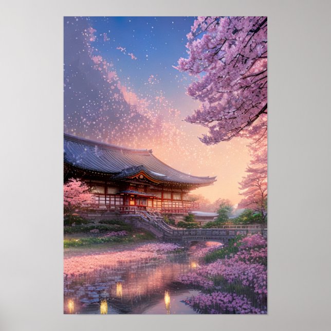 Affiche L'auberge japonaise au soleil couchant (Devant)