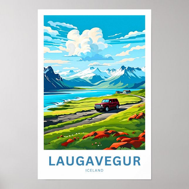 Affiche Laugavegur Islande Travel Print (Devant)