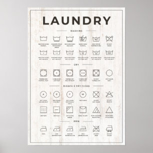 Affiche Laundry guide ash wood look