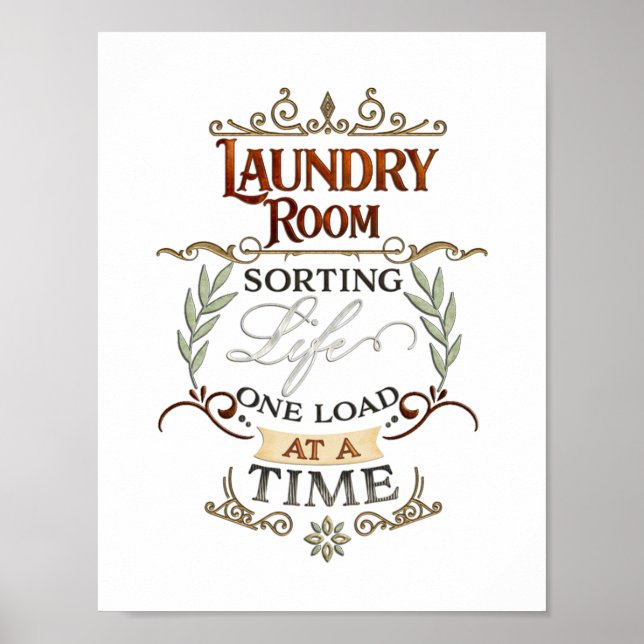 Affiche Laundry Room Sorting Life One Load at a Time (Devant)