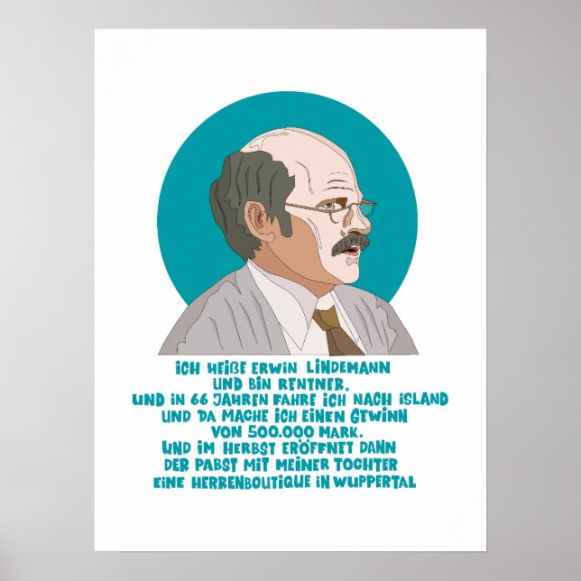 Affiche Lauréat du loto Erwin Lindemann - Loriot - Funny (Devant)