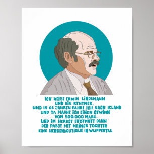 Affiche Lauréat du loto Erwin Lindemann - Loriot - Funny