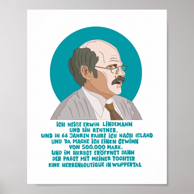 Affiche Lauréat du loto Erwin Lindemann - Loriot - Funny (Devant)