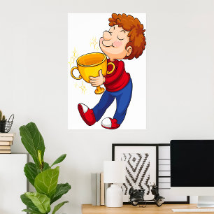 Affiche Lauréat du prix Trophée d'or de Boy Holding