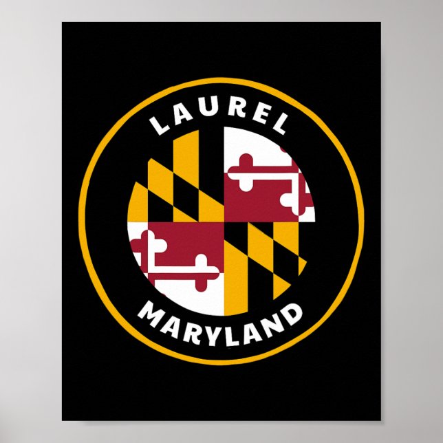Affiche Laurel Maryland Md Drapeau Dge Médaillon Souvenir  (Devant)
