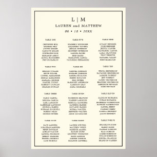Affiche Lauren Crème Monogramme Mariage élégant