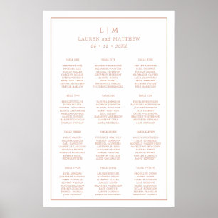 Affiche Lauren Rose Gold Monogramme Mariage élégant
