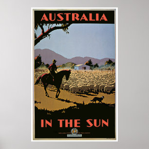 Affiche L'Australie vintage au soleil