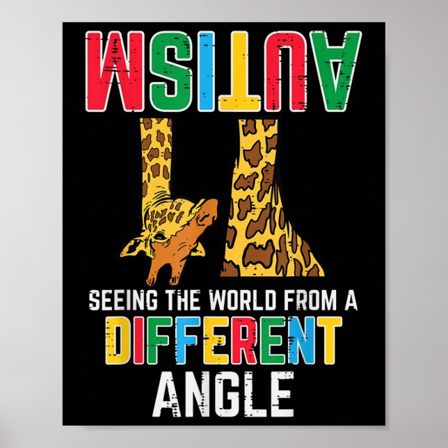 Affiche L'autisme de la girafe à la vue d'un monde différe (Devant)