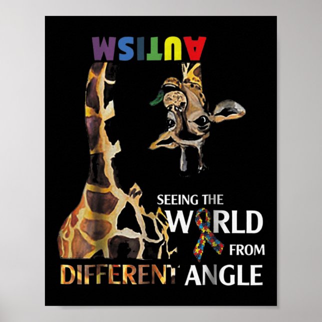 Affiche L'Autisme De La Girafe Voir Le Monde De Différents (Devant)