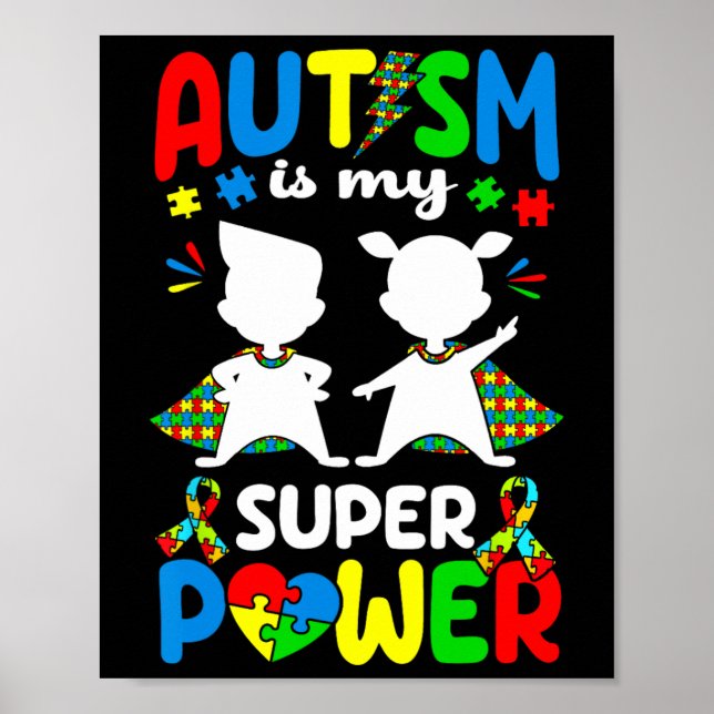 Affiche L'autisme Est Ma Superpuissance Les Autistes Autis (Devant)