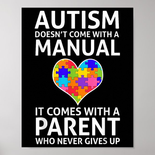 Affiche L'Autisme Ne Vient Pas Avec Un Autisme Manuel Mama (Devant)