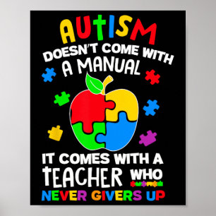 Affiche L'autisme ne vient pas avec un professeur d'autism