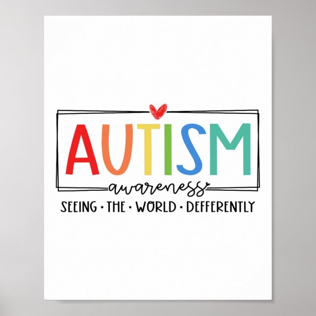 Affiche L'Autisme Rétro Voit Le Monde Différent L'Autisme  (Devant)