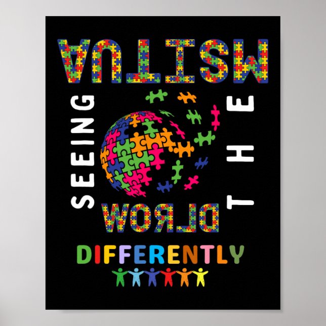 Affiche L'Autisme Voit Le Monde Différemment L'Autisme (Devant)
