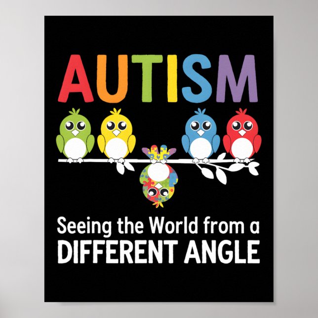 Affiche L'Autisme Voit Le Monde D'Un Autre Angle Coupé (Devant)
