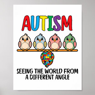 Affiche L'Autisme Voit Le Monde D'Un Chouette D'Un Autre A