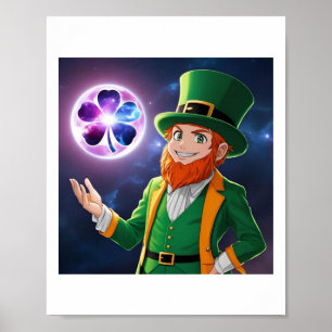 Affiche L'autocollant de la lune du Leprechaun