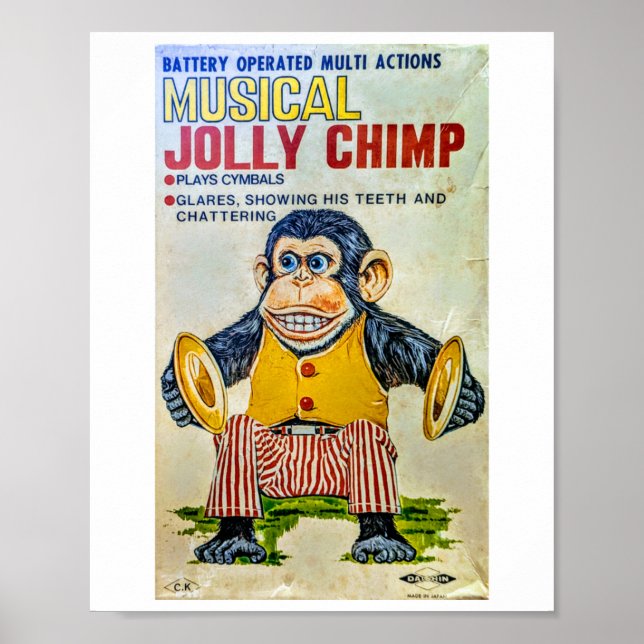 Affiche L'autocollant Singe Cymbale  (Devant)