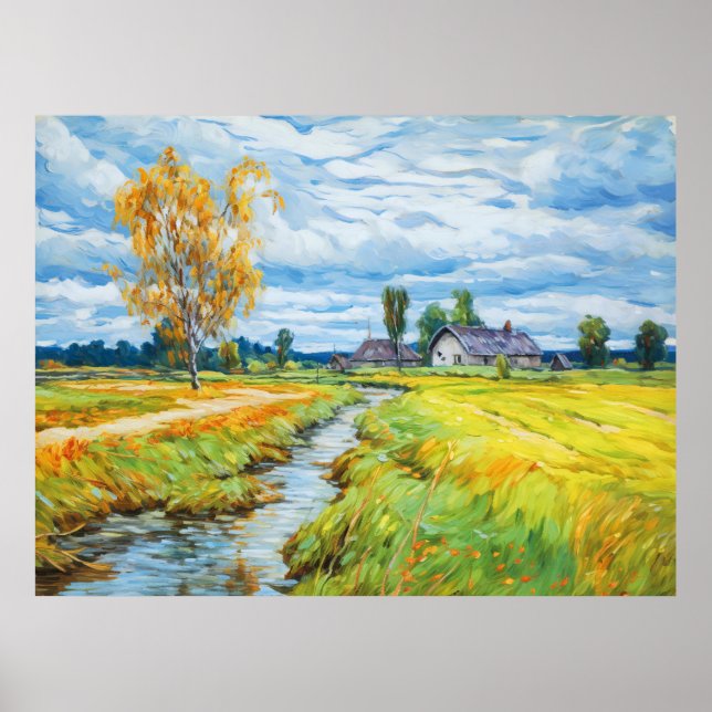 Affiche L'automne au bord de la rivière Havel (Devant)