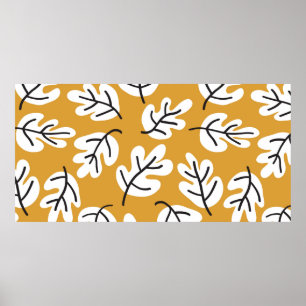 Affiche L'automne laisse un motif vintage sans soudure. Fe