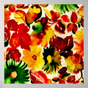 Affiche L'automne rustique de nature laisse la peinture