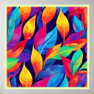 Affiche L'Automne Vibrant Laisse L'Art Abstrait
