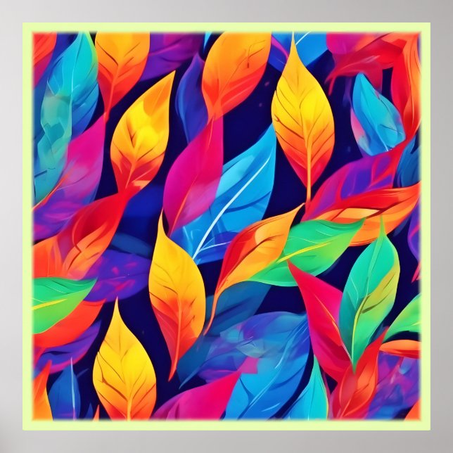 Affiche L'Automne Vibrant Laisse L'Art Abstrait (Devant)