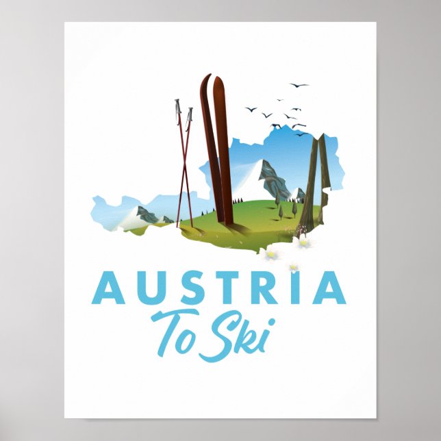 Affiche L'Autriche pour skier. (Devant)