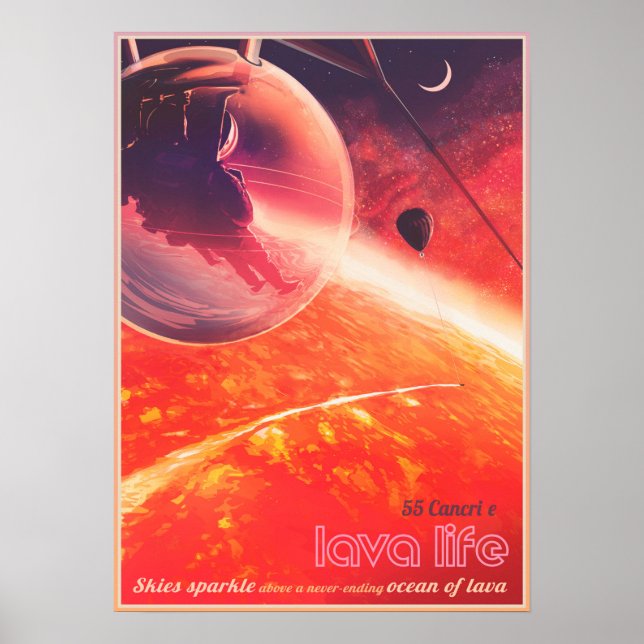 Affiche LAVA LIFE at Planet 55 Cancri e NASA JPL Space (Devant)