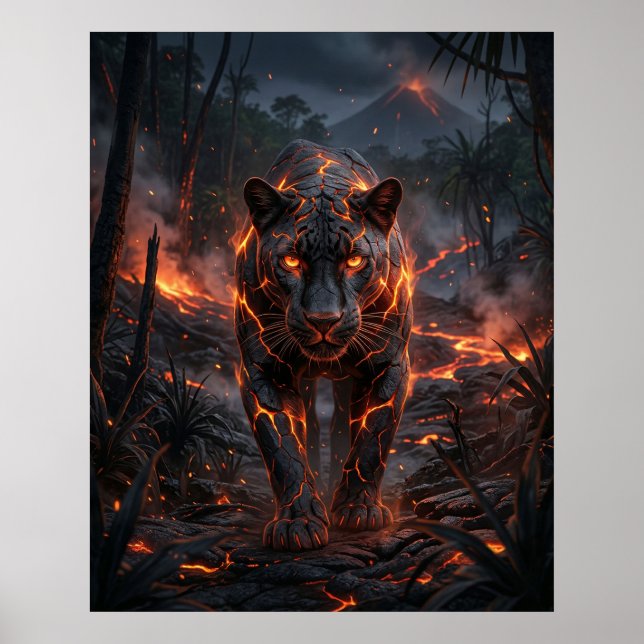 Affiche Lava Panther Volcanic Jungle (Devant)
