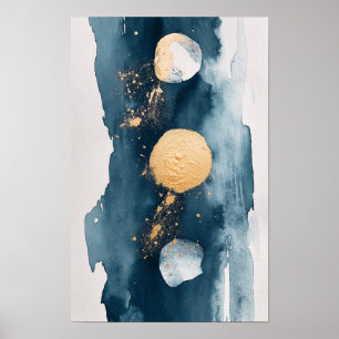 Affiche Lavage aquarelle aux formes circulaires