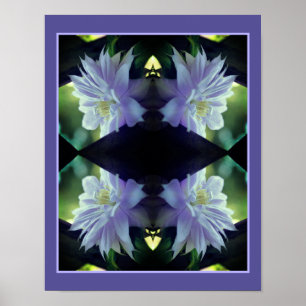 Affiche Lavande Clematis Fleur Dans Trellis Abstrait