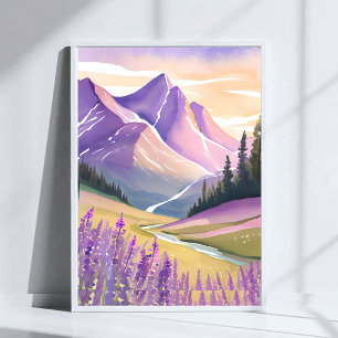 Affiche Lavande de printemps Parc national de Glacier Aq