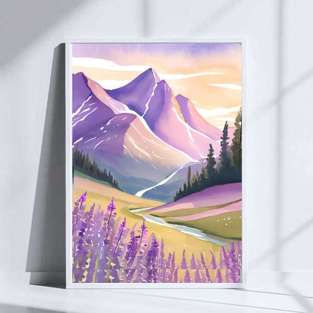 Affiche Lavande de printemps | Parc national de Glacier Aq (Créateur téléchargé)