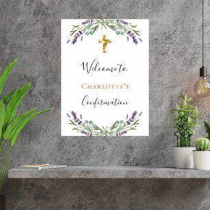 Affiche Lavande de verdure fleurie Confirmation bienvenue