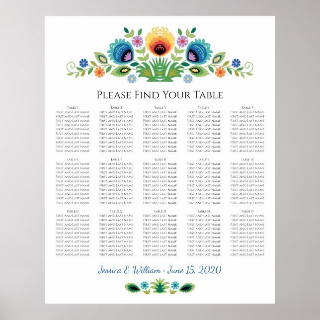 Affiche Lavande et Jaune de fleurs folkloriques polonaises (Devant)