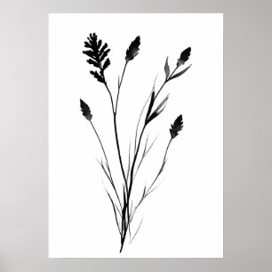 Affiche Lavande noir et blanc monfleur art