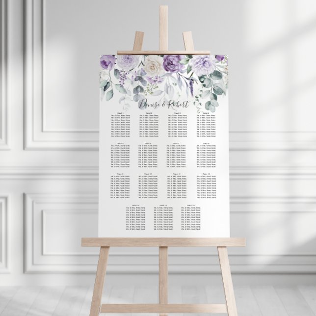 Affiche Lavande Peonies violettes Roses blanches Plan de s (Créateur téléchargé)