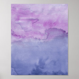 Affiche Lavande violet Abstrait Duo aquarelle peinture