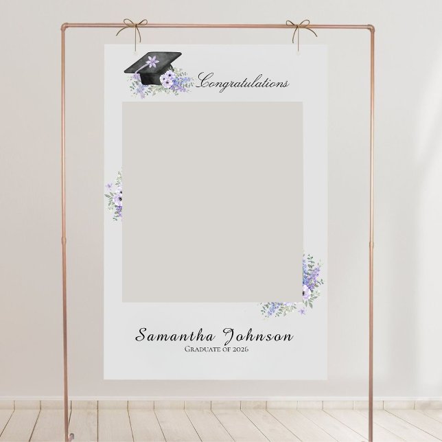 Affiche  Lavander Purple Floral Graduation Photo Prop sign (Créateur téléchargé)