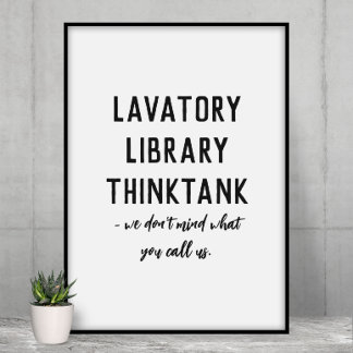 Affiche Lavatoire, Bibliothèque, Réflexion Funky Salle de