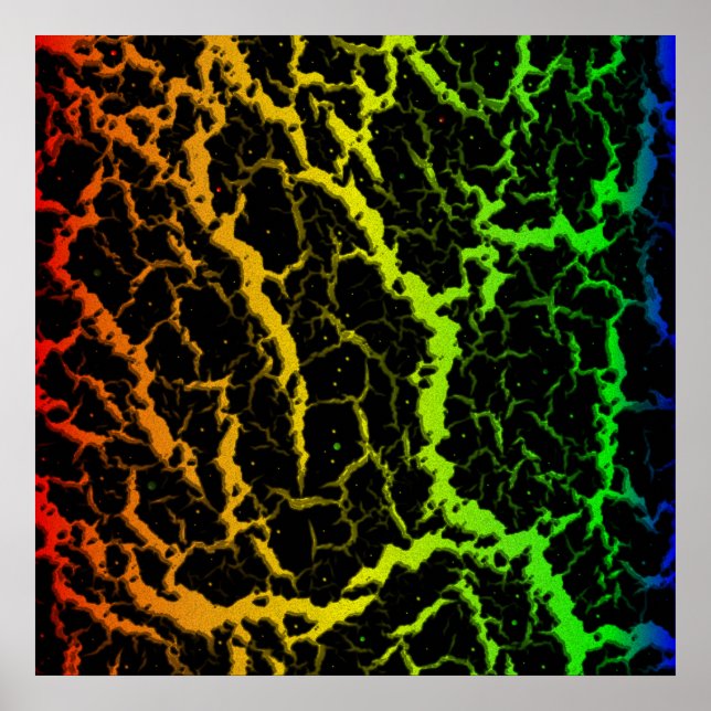 Affiche Lave de l'espace craqué - Rainbow ROYGB (Devant)
