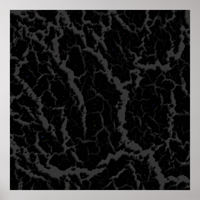 Affiche Lave de l'espace fissuré - Noir (Devant)