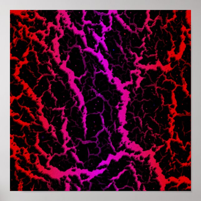 Affiche Lave de l'espace fissuré - Rouge/rose (Devant)