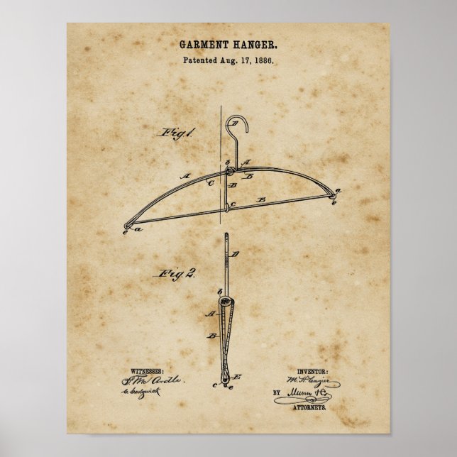 Affiche Lave-linge Décor Hanger Blueprint Mur Art (Devant)